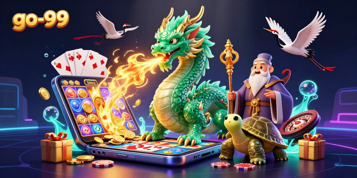 Engage with go-99 and experience excitement through the dynamic casino scene featuring a jade dragon and thrilling games.