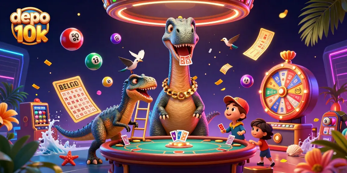 Experience thrilling gameplay with depo 10k on a vibrant casino scene featuring dynamic lottery elements.