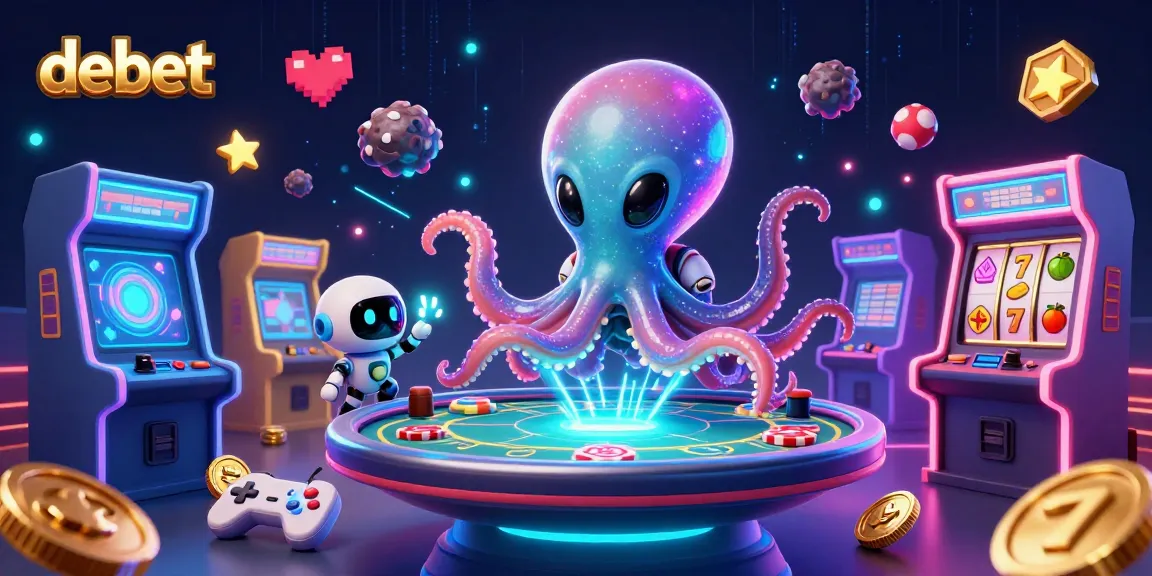 Play and win at debet in a captivating alien poker scene with arcade elements!