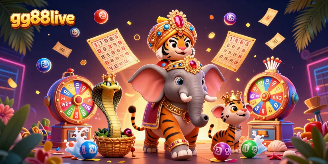 Experience the excitement of gg88live with vibrant lottery balls and a majestic maharaja scene.