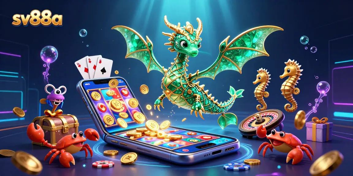 Experience exciting gameplay with sv88a's vibrant illustration of a treasure-filled underwater casino adventure.