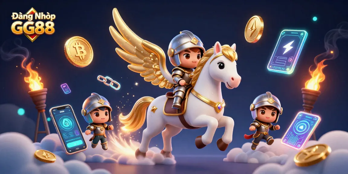 Engage with Đăng Nhập GG88 for a vibrant animated casino experience featuring golden elements and cryptocurrency.